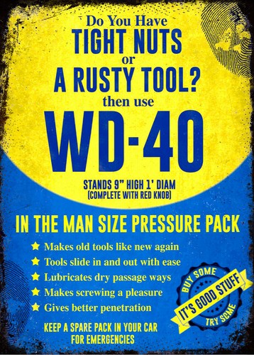 Gardening Tools Vintage - Винтажная ретро-табличка WD40: спрей, инструменты для