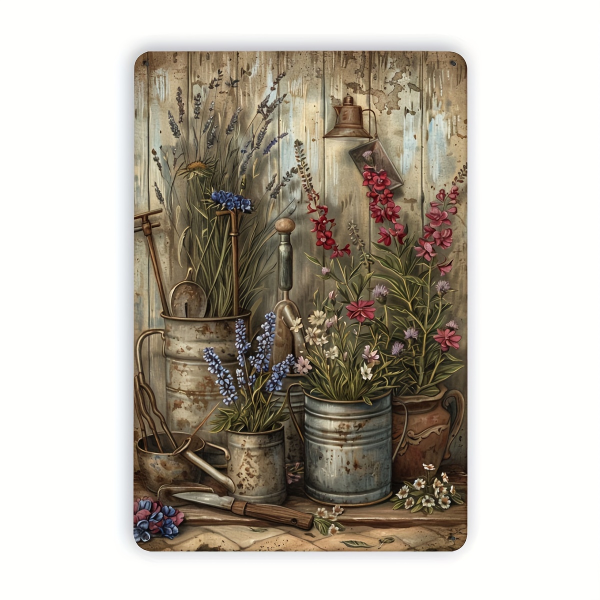 Gardening Tools Vintage - Очаровательная винтажная металлическая табличка для сада
