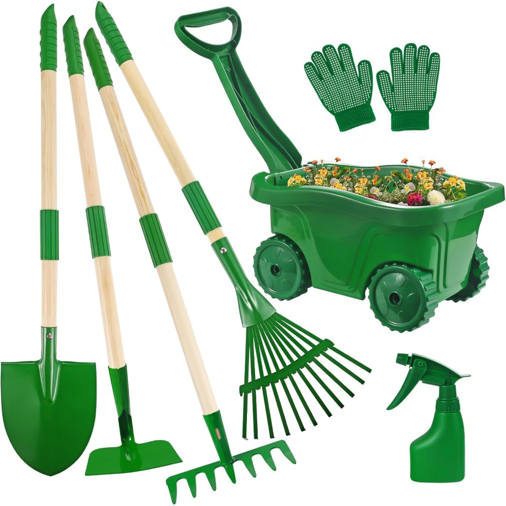 Gardening Tools Girly - Набор детских садовых инструментов с тачкой