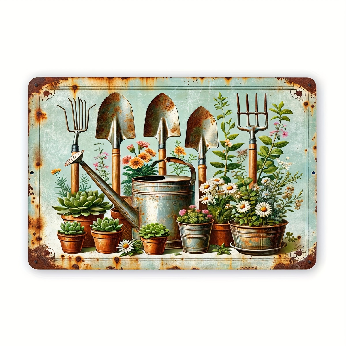 Gardening Tools Vintage - Алюминиевая табличка, напечатанная на 3D-принтере -